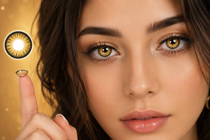 Honey brown eye lenses