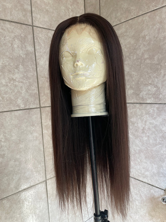 Brown straight wig. 4x4 T-lace. 26 inches