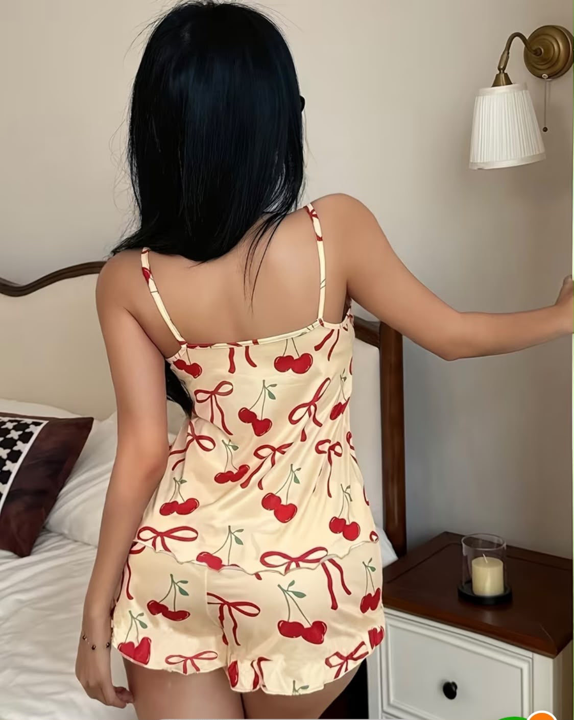 Cherry on top silk indoor pajama