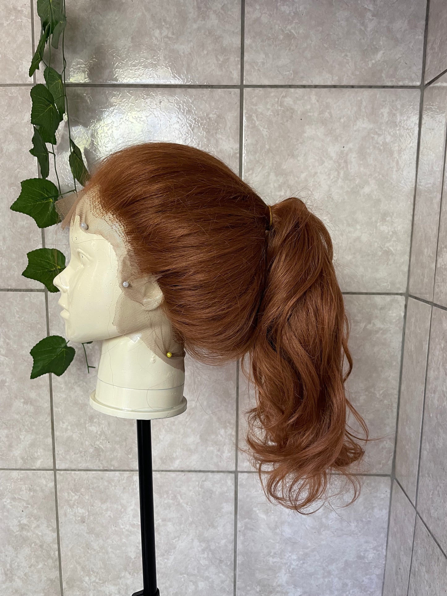Brown, 360 lace wig. Blended, 28 inches. High heat resistant fibre