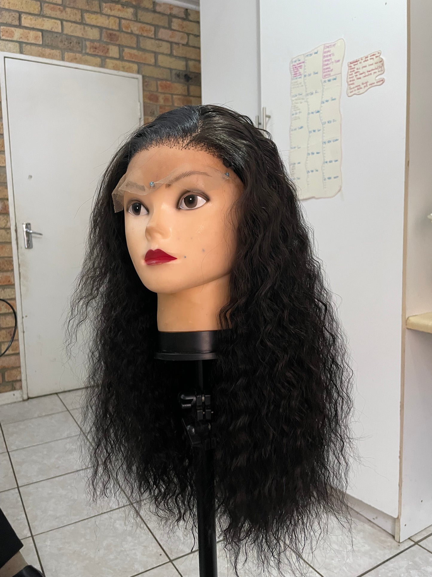 Water wave wig, 5x5 closure, human hair blend, 26 inch