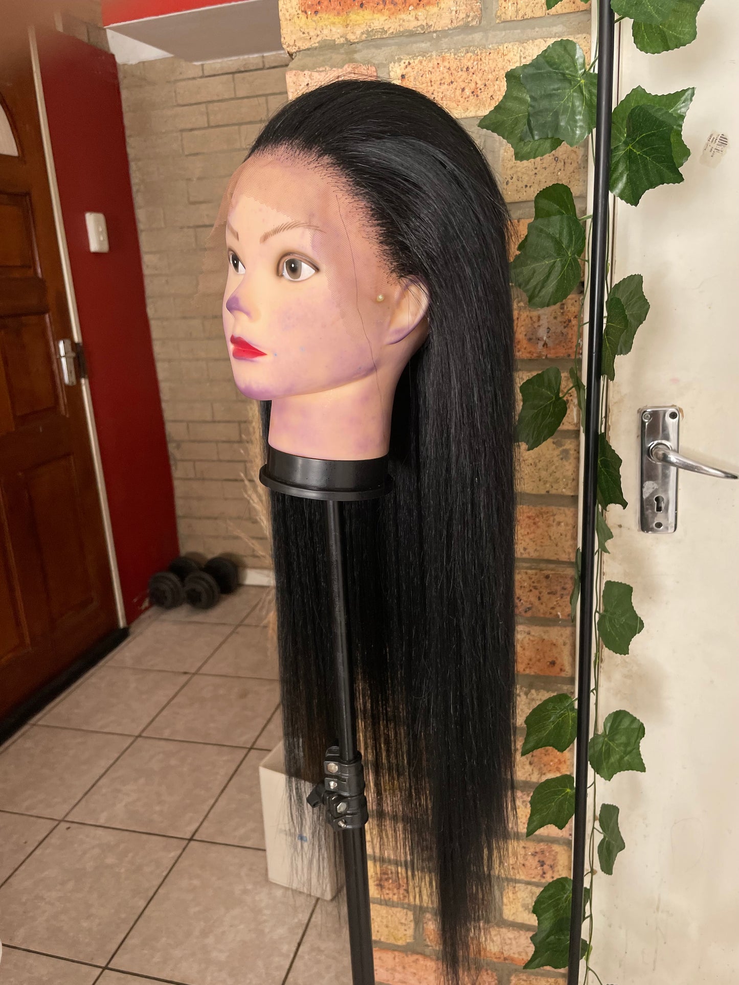 Black wig, human hair, 28 inch