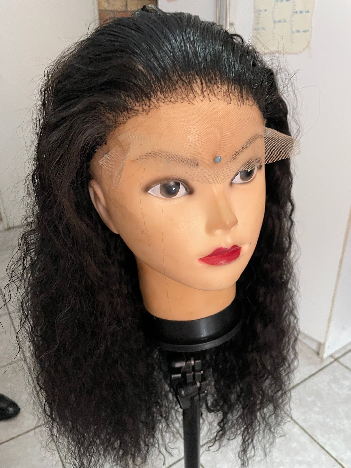 Water wave wig, 5x5 closure, human hair blend, 26 inch