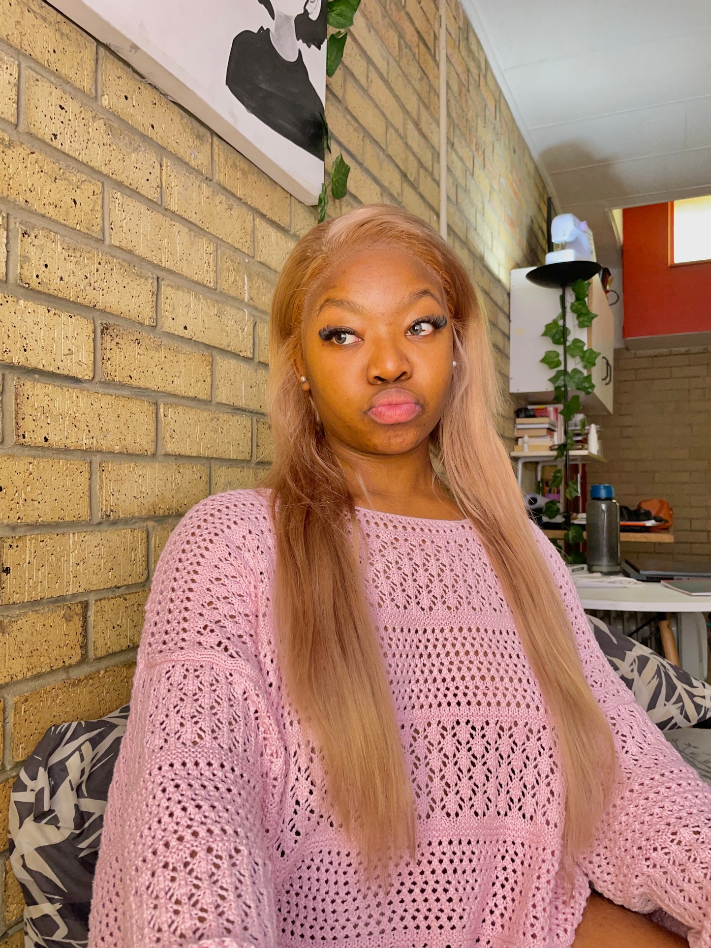 Light flaxen brown wig, 13x4 lace, 24 inches