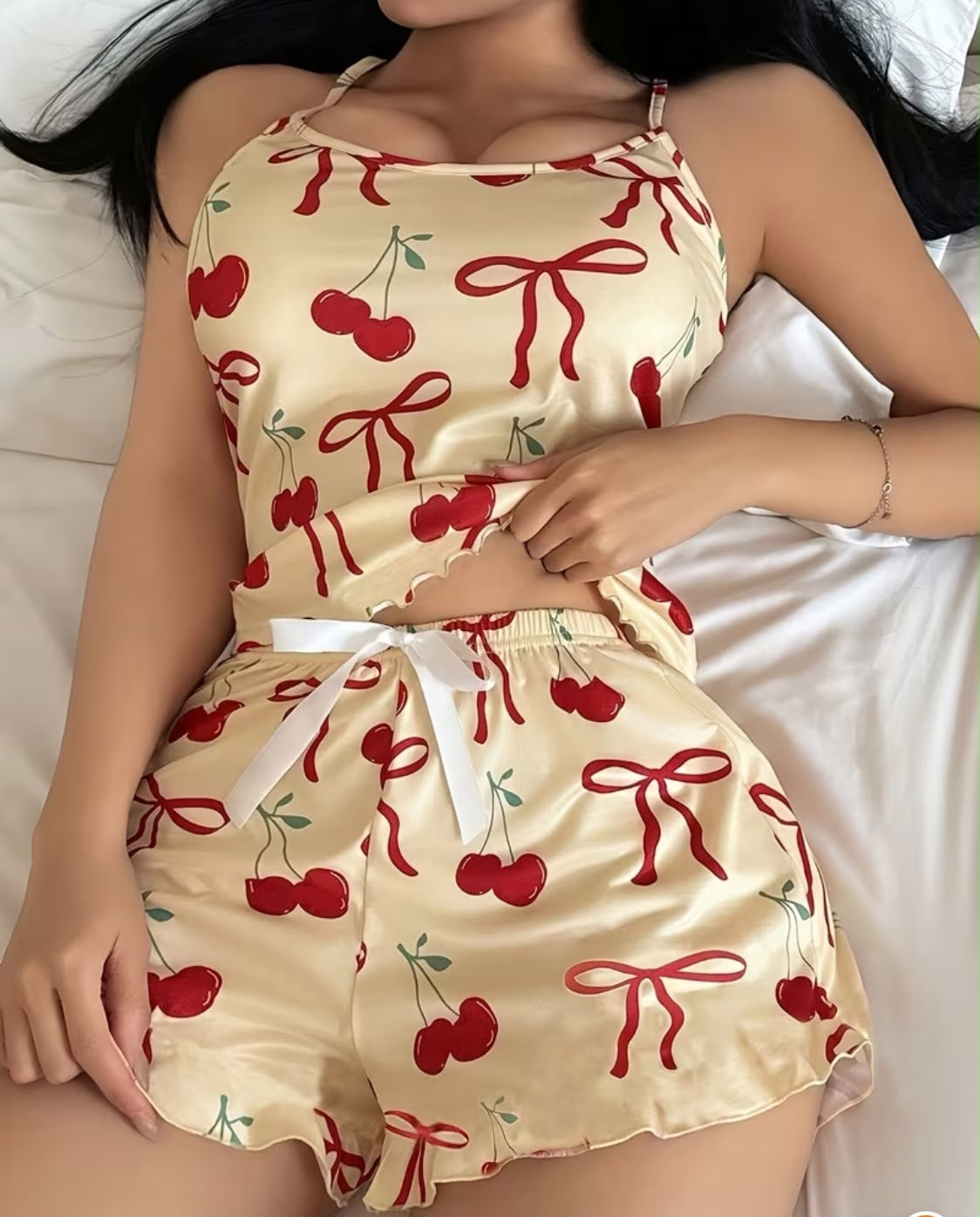Cherry on top silk indoor pajama