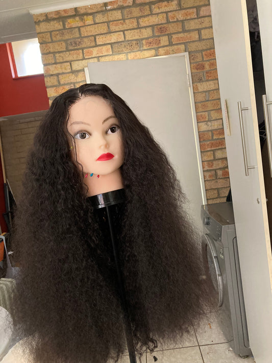 5x5 closure. Black deep wave curls.