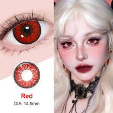 Red black eye lenses