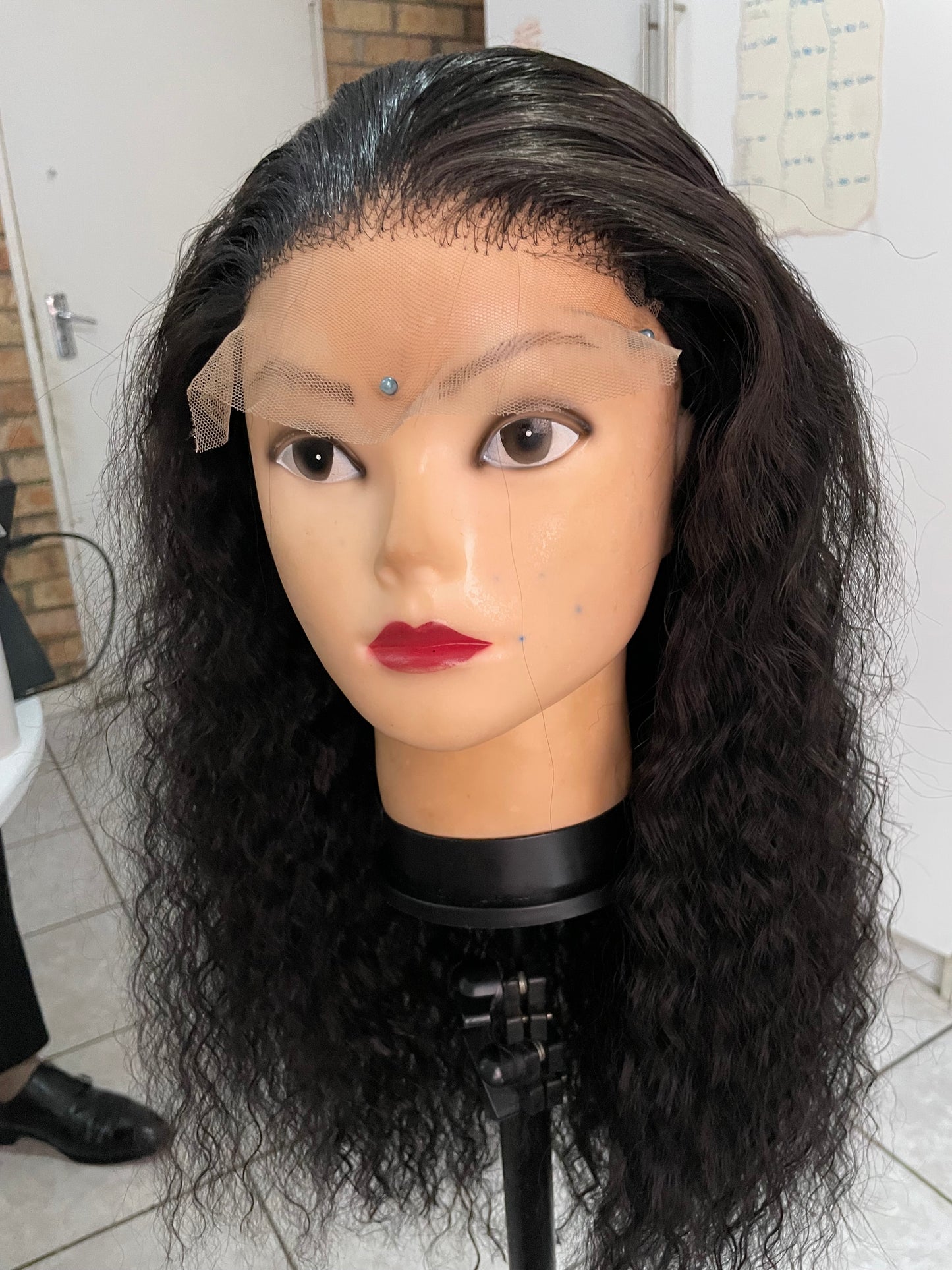 Water wave wig, 5x5 closure, human hair blend, 26 inch