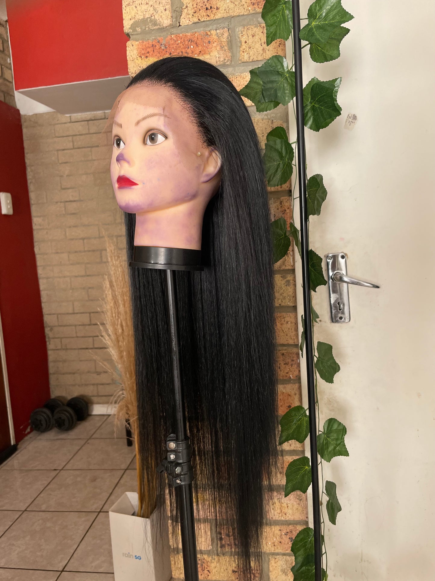 Black wig, human hair, 28 inch