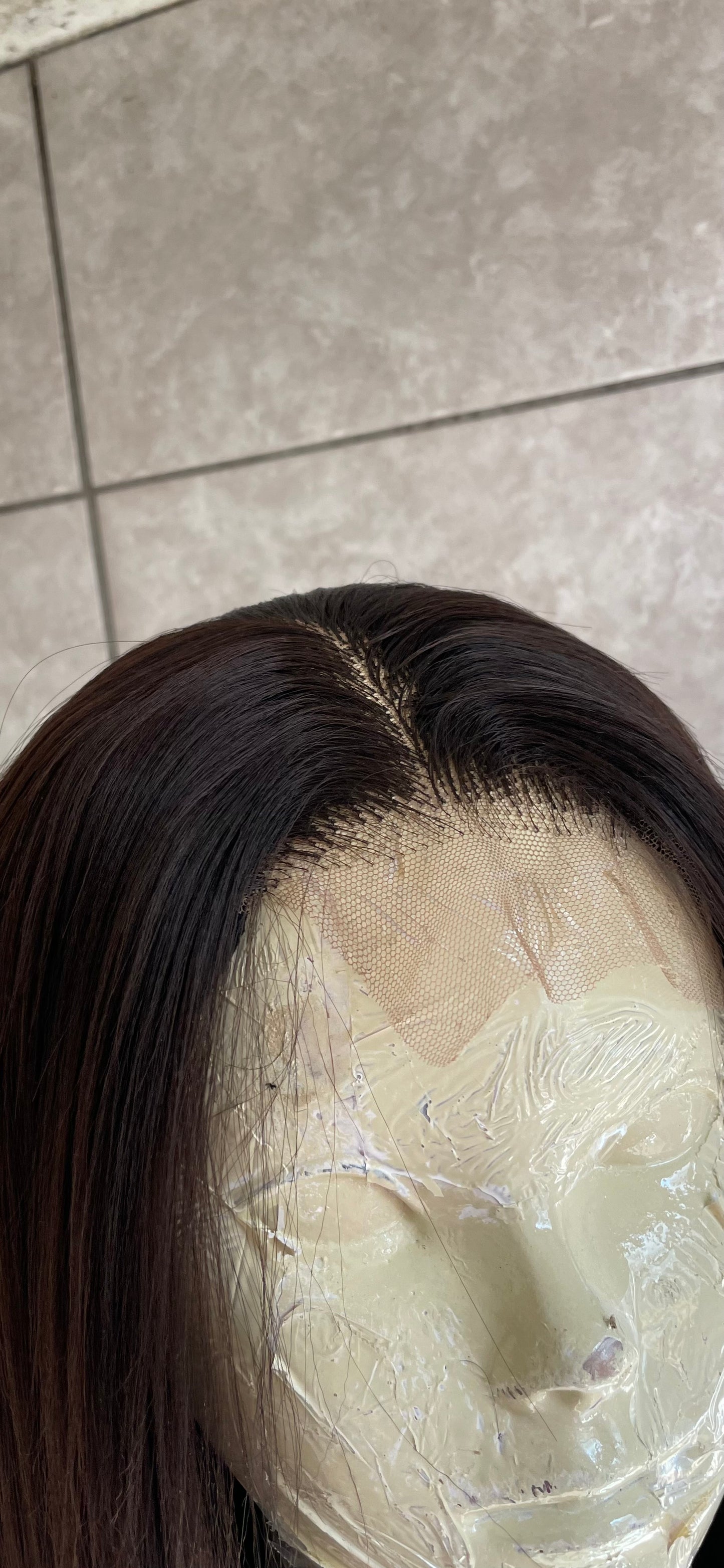 Brown straight wig. 4x4 T-lace. 26 inches