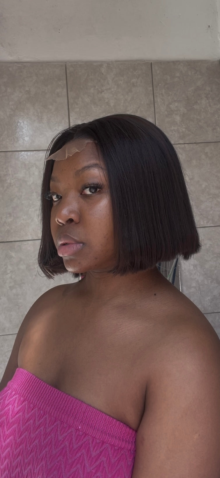 Brown Bob wig. 4x4 T-lace. 26 inches
