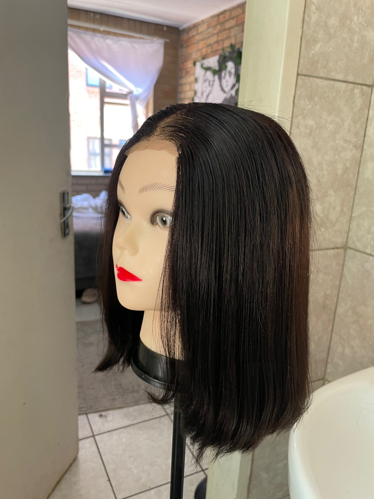 4x6 middle part bob, 12 inches