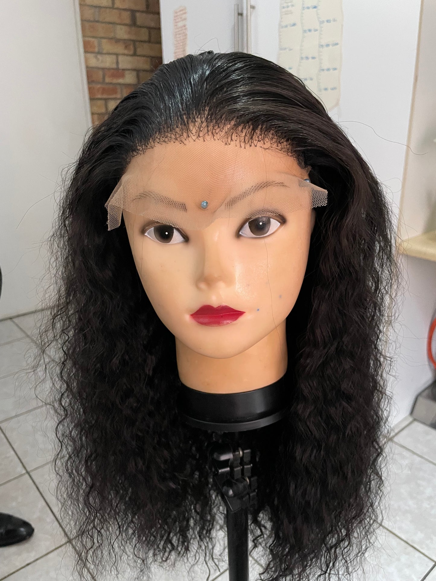 Water wave wig, 5x5 closure, human hair blend, 26 inch
