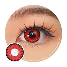 Red black eye lenses
