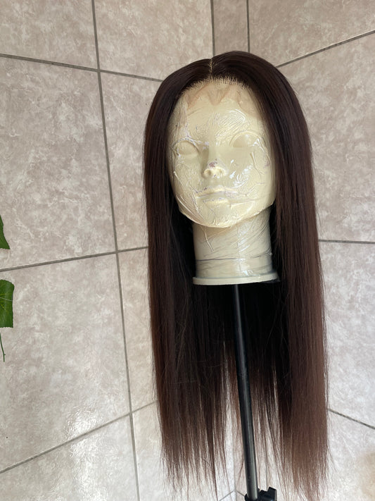 Brown straight wig. 4x4 T-lace. 26 inches