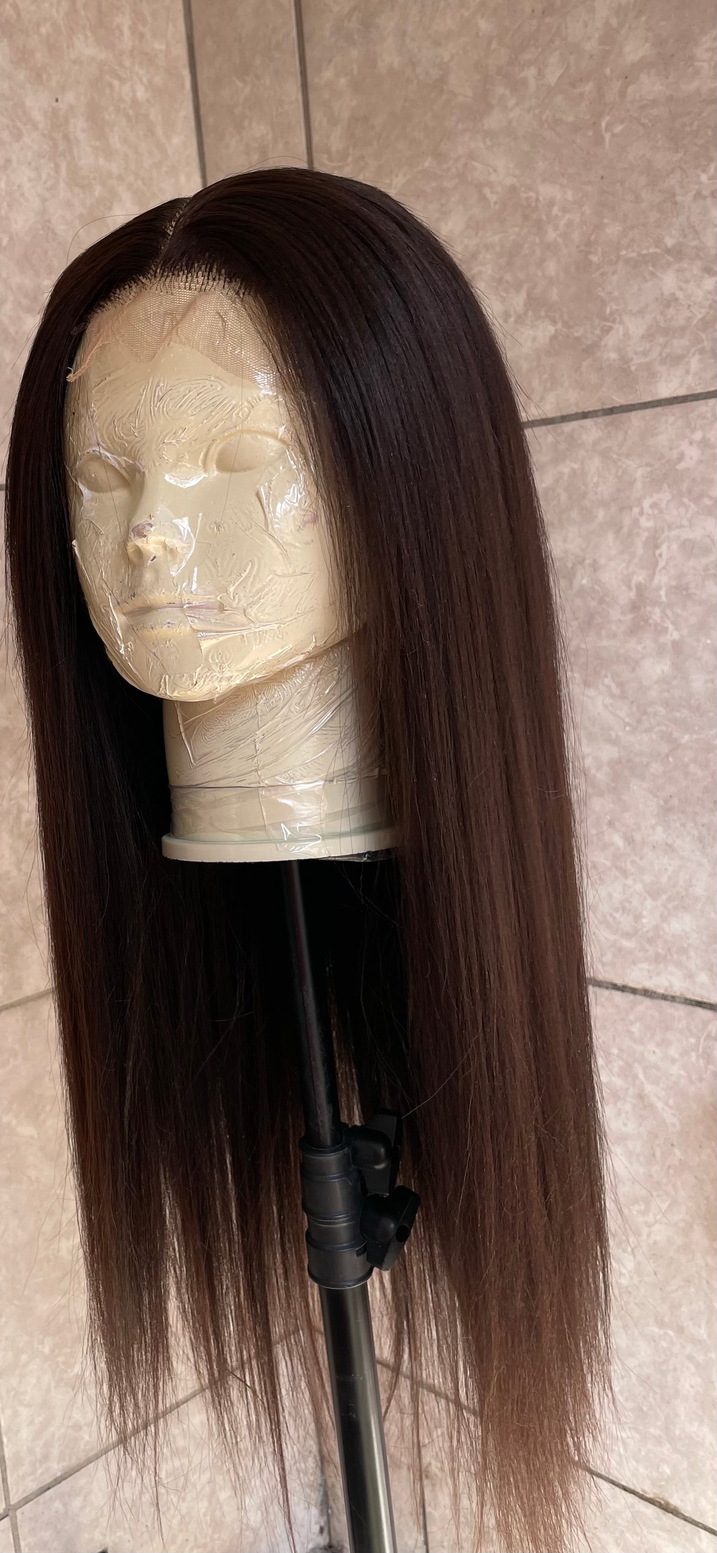 Brown straight wig. 4x4 T-lace. 26 inches