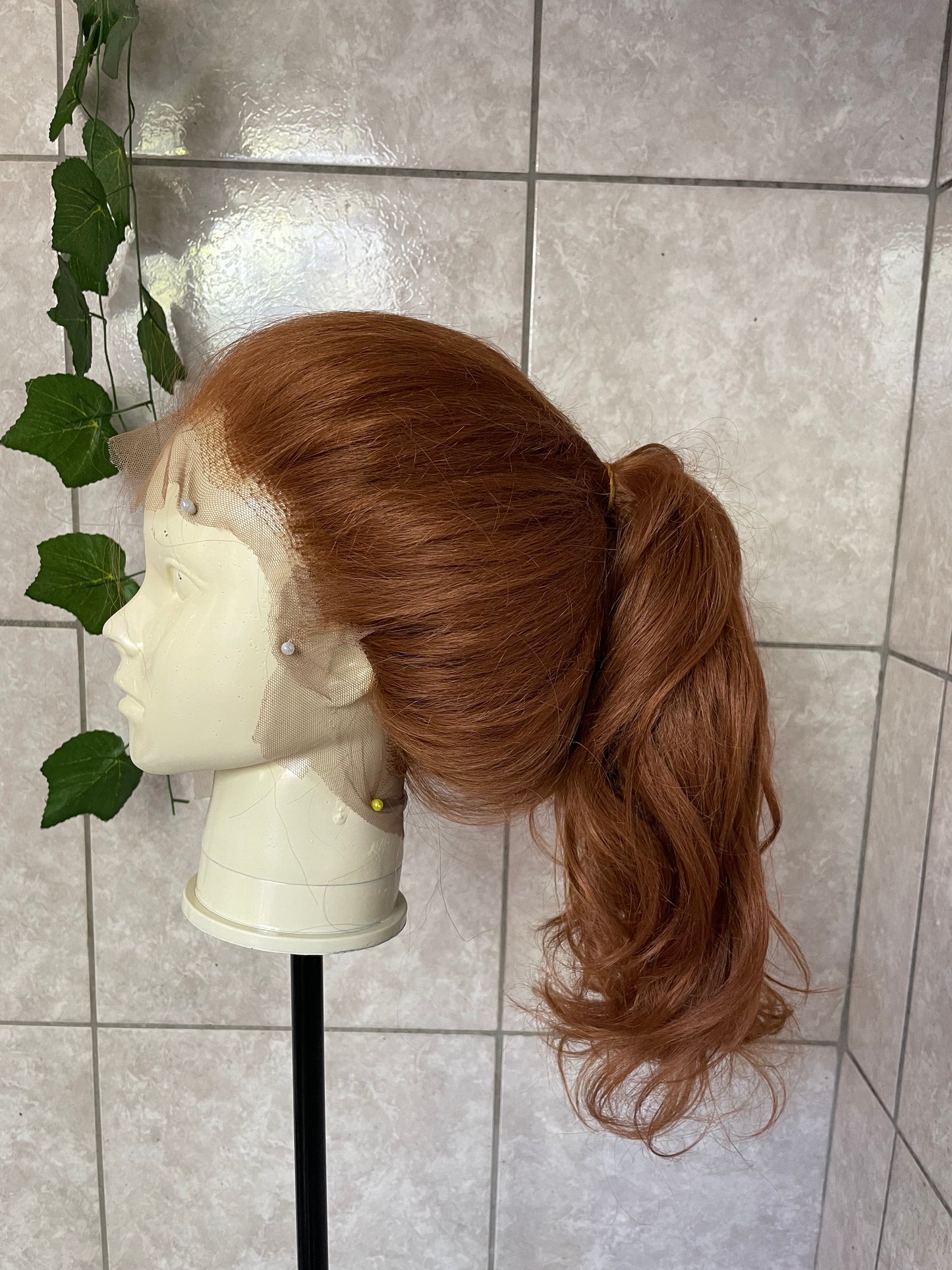 Brown, 360 lace wig. Blended, 28 inches. High heat resistant fibre