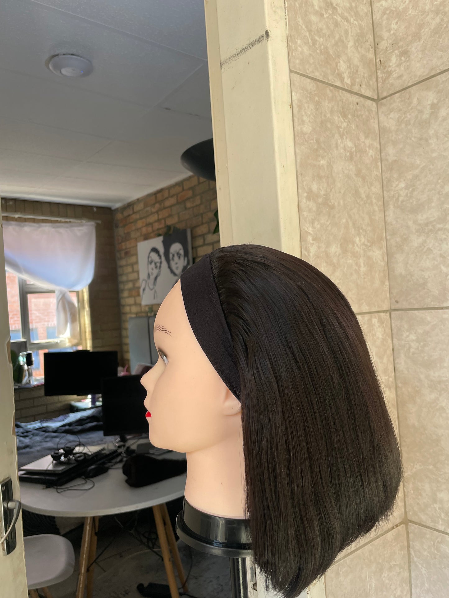 Black Bob headband wig.