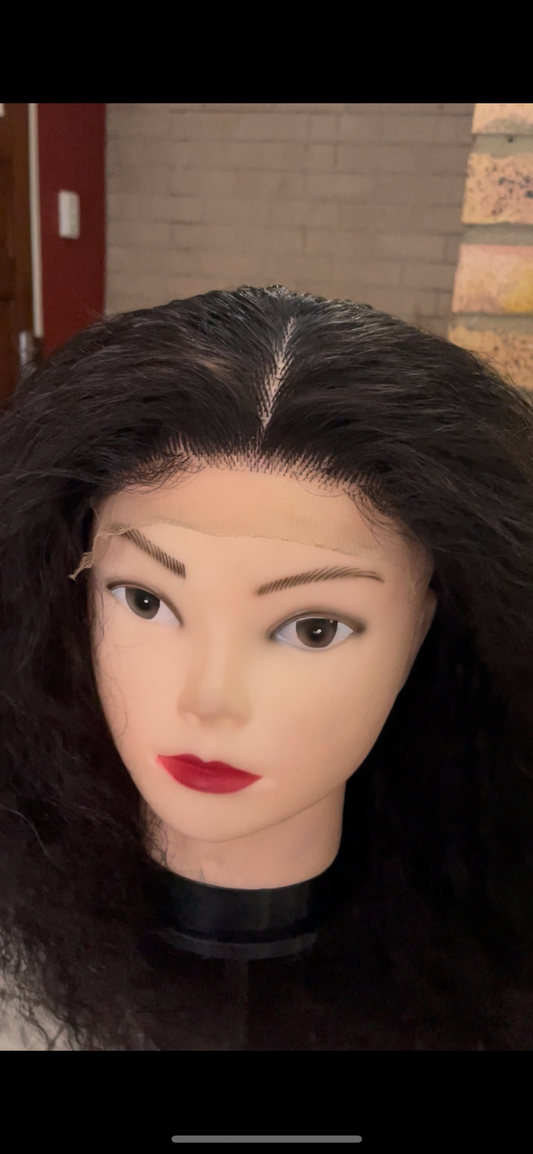 5x5 curly wig, human hair, 22 inches.