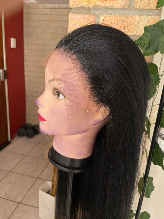Black wig, human hair, 28 inch