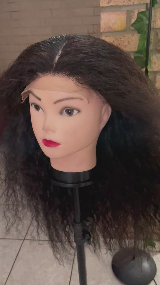 5x5 curly wig, human hair, 22 inches.